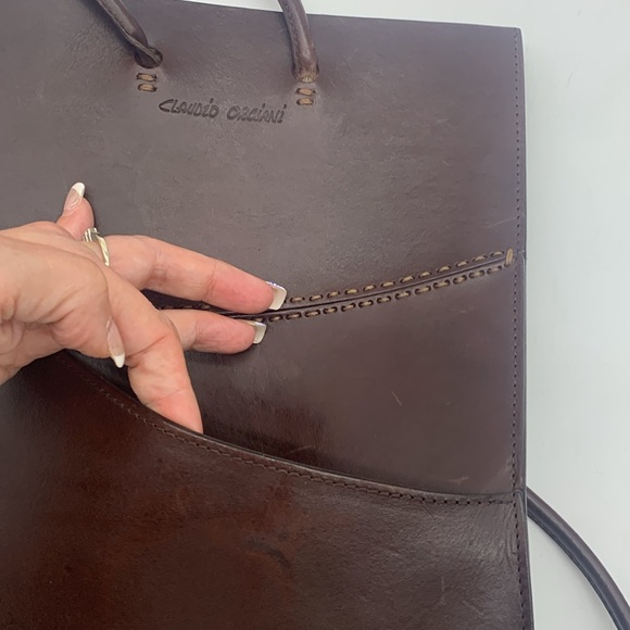 CLAUDIO ORCIANI Redish Brown Leather Backpack Made Italy MCB6743R - Picture 7 of 13